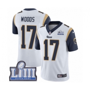 Youth Nike Los Angeles Rams #17 Robert Woods White Vapor Untouchable Limited Player Super Bowl LIII Bound NFL Jersey