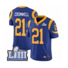 Youth Nike Los Angeles Rams #21 Nolan Cromwell Royal Blue Alternate Vapor Untouchable Limited Player Super Bowl LIII Bound NFL Jersey