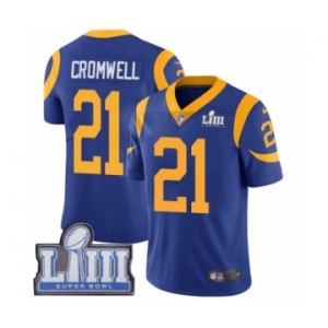 Youth Nike Los Angeles Rams #21 Nolan Cromwell Royal Blue Alternate Vapor Untouchable Limited Player Super Bowl LIII Bound NFL Jersey