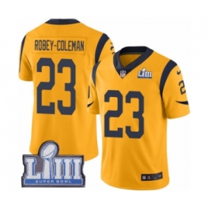 Youth Nike Los Angeles Rams #23 Nickell Robey-Coleman Limited Gold Rush Vapor Untouchable Super Bowl LIII Bound NFL Jersey