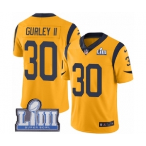 Youth Nike Los Angeles Rams #30 Todd Gurley Limited Gold Rush Vapor Untouchable Super Bowl LIII Bound NFL Jersey