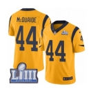 Youth Nike Los Angeles Rams #44 Jacob McQuaide Limited Gold Rush Vapor Untouchable Super Bowl LIII Bound NFL Jersey