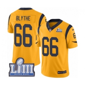 Youth Nike Los Angeles Rams #66 Austin Blythe Limited Gold Rush Vapor Untouchable Super Bowl LIII Bound NFL Jersey