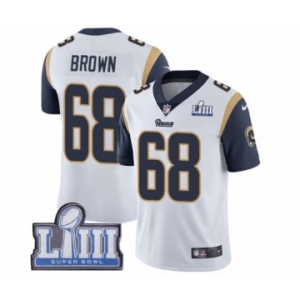 Youth Nike Los Angeles Rams #68 Jamon Brown White Vapor Untouchable Limited Player Super Bowl LIII Bound NFL Jersey