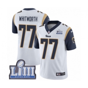 Youth Nike Los Angeles Rams #77 Andrew Whitworth White Vapor Untouchable Limited Player Super Bowl LIII Bound NFL Jersey
