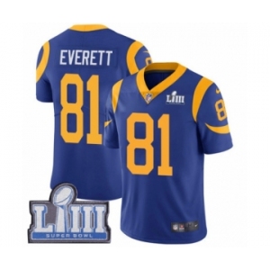Youth Nike Los Angeles Rams #81 Gerald Everett Royal Blue Alternate Vapor Untouchable Limited Player Super Bowl LIII Bound NFL Jersey