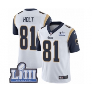 Youth Nike Los Angeles Rams #81 Torry Holt White Vapor Untouchable Limited Player Super Bowl LIII Bound NFL Jersey