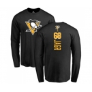 NHL Adidas Pittsburgh Penguins #68 Jaromir Jagr Black Backer Long Sleeve T-Shirt