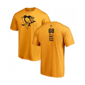 NHL Adidas Pittsburgh Penguins #68 Jaromir Jagr Gold One Color Backer T-Shirt