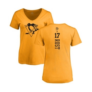 NHL Women Adidas Pittsburgh Penguins #17 Bryan Rust Gold One Color Backer T-Shirt