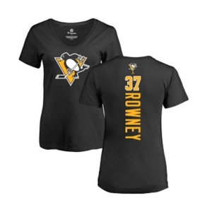 NHL Women Adidas Pittsburgh Penguins #37 Carter Rowney Black Backer T-Shirt