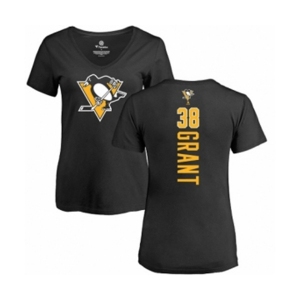 NHL Women Adidas Pittsburgh Penguins #38 Derek Grant Black Backer T-Shirt
