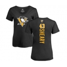 NHL Women Adidas Pittsburgh Penguins #43 Conor Sheary Black Backer T-Shirt