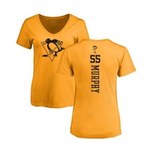 NHL Women Adidas Pittsburgh Penguins #55 Larry Murphy Gold One Color Backer T-Shirt