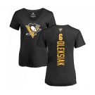 NHL Women Adidas Pittsburgh Penguins #6 Jamie Oleksiak Black Backer T-Shirt
