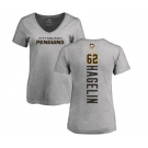 NHL Women Adidas Pittsburgh Penguins #62 Carl Hagelin Ash Backer T-Shirt