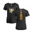 NHL Women Adidas Pittsburgh Penguins #7 Paul Martin Black Backer T-Shirt