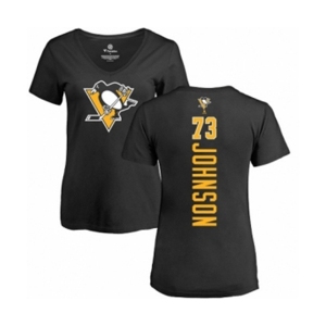NHL Women Adidas Pittsburgh Penguins #73 Jack Johnson Black Backer T-Shirt