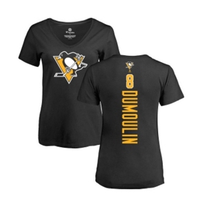 NHL Women Adidas Pittsburgh Penguins #8 Brian Dumoulin Black Backer T-Shirt
