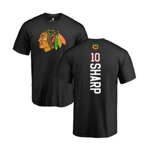 NHL Adidas Chicago Blackhawks #10 Patrick Sharp Black Backer T-Shirt