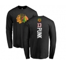 NHL Adidas Chicago Blackhawks #13 CM Punk Black Backer Long Sleeve T-Shirt