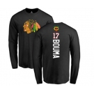 NHL Adidas Chicago Blackhawks #17 Lance Bouma Black Backer Long Sleeve T-Shirt