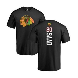 NHL Adidas Chicago Blackhawks #20 Brandon Saad Black Backer T-Shirt