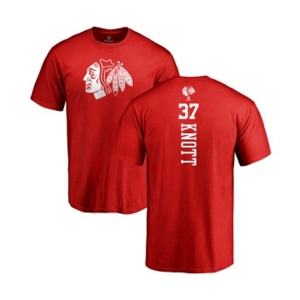 NHL Adidas Chicago Blackhawks #37 Graham Knott Red One Color Backer T-Shirt