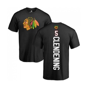 NHL Adidas Chicago Blackhawks #5 Adam Clendening Black Backer T-Shirt