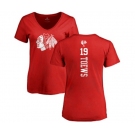 NHL Women Adidas Chicago Blackhawks #19 Jonathan Toews Red One Color Backer T-Shirt