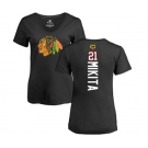 NHL Women Adidas Chicago Blackhawks #21 Stan Mikita Black Backer T-Shirt