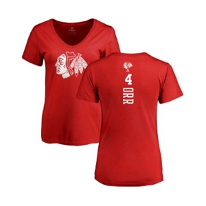 NHL Women Adidas Chicago Blackhawks #4 Bobby Orr Red One Color Backer T-Shirt