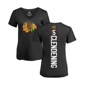 NHL Women Adidas Chicago Blackhawks #5 Adam Clendening Black Backer T-Shirt