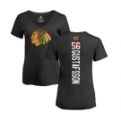 NHL Women Adidas Chicago Blackhawks #56 Erik Gustafsson Black Backer T-Shirt