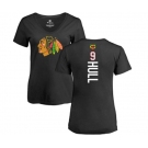 NHL Women Adidas Chicago Blackhawks #9 Bobby Hull Black Backer T-Shirt
