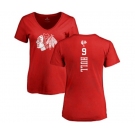 NHL Women Adidas Chicago Blackhawks #9 Bobby Hull Red One Color Backer T-Shirt