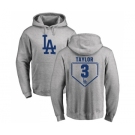 MLB Nike Los Angeles Dodgers #3 Chris Taylor Gray RBI Pullover Hoodie