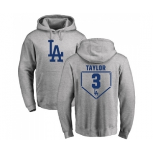 MLB Nike Los Angeles Dodgers #3 Chris Taylor Gray RBI Pullover Hoodie