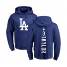 MLB Nike Los Angeles Dodgers #3 Chris Taylor Royal Blue Backer Pullover Hoodie