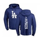 MLB Nike Los Angeles Dodgers #31 Mike Piazza Royal Blue Backer Pullover Hoodie