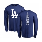 MLB Nike Los Angeles Dodgers #32 Sandy Koufax Royal Blue Backer Long Sleeve T-Shirt