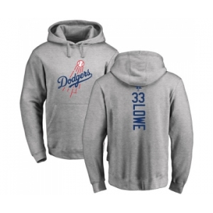 MLB Nike Los Angeles Dodgers #33 Mark Lowe Ash Backer Pullover Hoodie