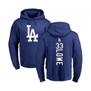 MLB Nike Los Angeles Dodgers #33 Mark Lowe Royal Blue Backer Pullover Hoodie