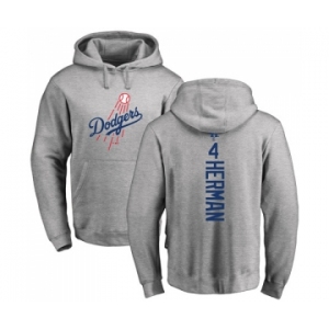 MLB Nike Los Angeles Dodgers #4 Babe Herman Ash Backer Pullover Hoodie