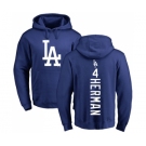 MLB Nike Los Angeles Dodgers #4 Babe Herman Royal Blue Backer Pullover Hoodie