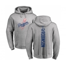 MLB Nike Los Angeles Dodgers #42 Jackie Robinson Ash Backer Pullover Hoodie
