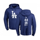 MLB Nike Los Angeles Dodgers #44 Rich Hill Royal Blue Backer Pullover Hoodie