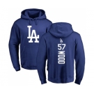 MLB Nike Los Angeles Dodgers #57 Alex Wood Royal Blue Backer Pullover Hoodie