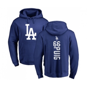 MLB Nike Los Angeles Dodgers #66 Yasiel Puig Royal Blue Backer Pullover Hoodie