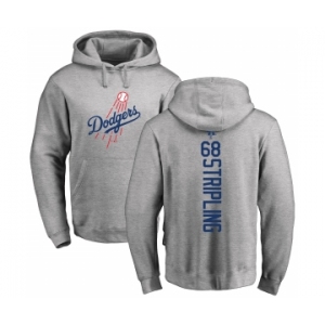 MLB Nike Los Angeles Dodgers #68 Ross Stripling Ash Backer Pullover Hoodie